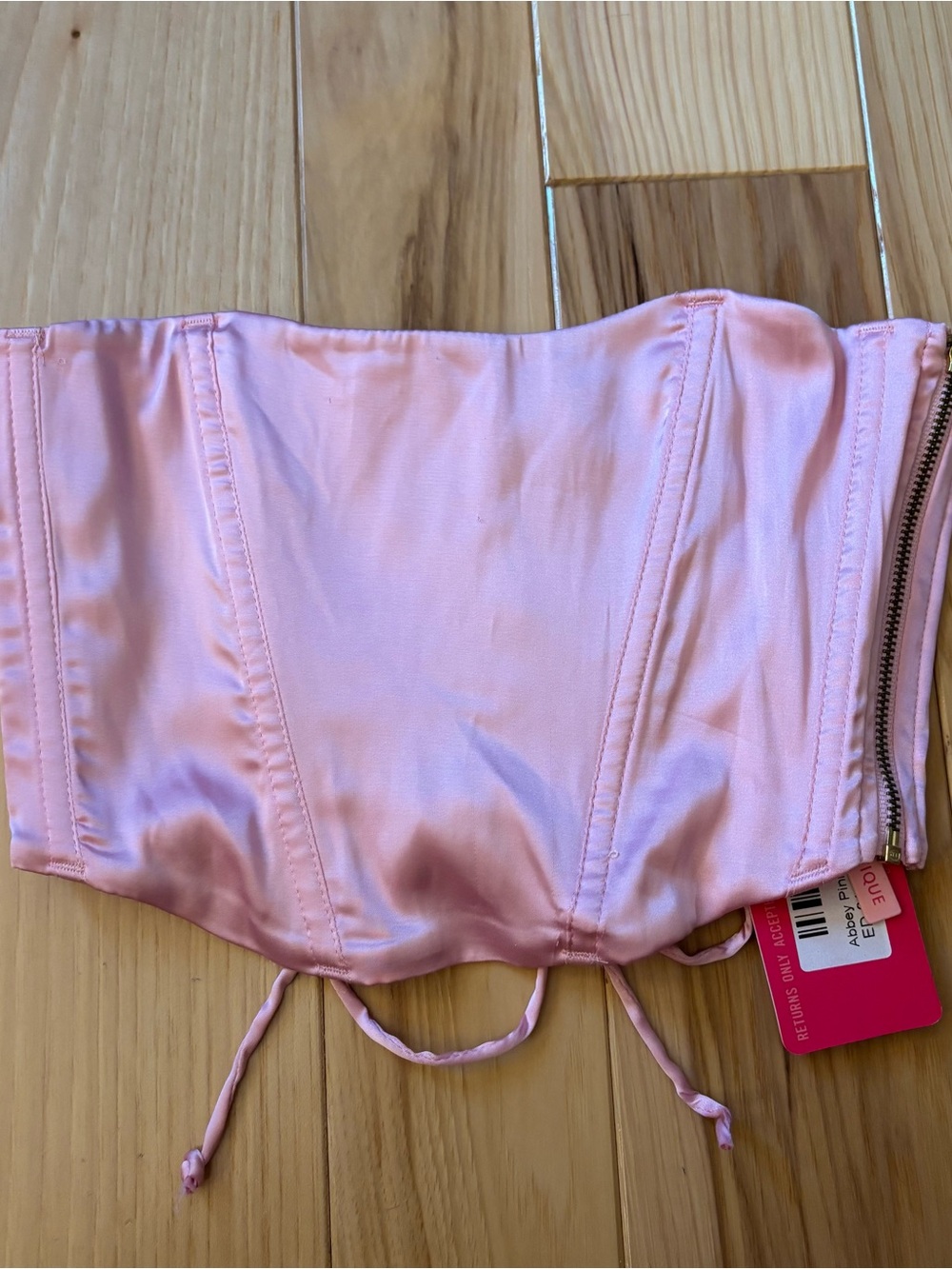 NEW Beginning  Boutique Abbey Pink Satin Corset Top